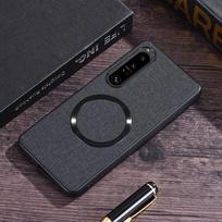 Magsafe magnetinis paprastas odinis dėklas Sony Xperia 1 VII Xperia 10 vi 1 vi 10 V 5 V 1 V 1 IV 5 IV audinio belaidžio įkrovimo dangtelis Sony Xperia 1 IV