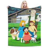 Heidi, Alpių mergaitė Antklodė Minkštas vilnos Healing dovanų Mėtymo antklodės Patalynė 75cmx90cm black