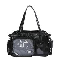 Nauja japoniška lankas college stiliaus JK mergaitės uniformos rankinė dvimatis peties messenger krepšys rankinis kūdikio krepšys With hidden compartment (can hide light cards) black