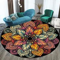 Spalvingas bohemiškas mandala apskritimas miegamojo kėdės grindų kilimėlis - jogos meditacijos kilimas kilimai svetainei 150cm