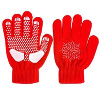 Ice Skating Gloves Ski Gloves Easy To Pack Elastic Cuffs Red red