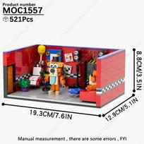 MOOXI Siaubo Žaidimo Lokio Figūrėlės Biuro Scenos Modelio Rinkinys MOC Plytos Surinktos Statybinės Plytelės Žaislai Vaikams Gimtadienio Dovana black