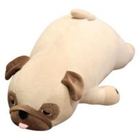 Šuns pliušinė lėlė miela animacinė tingi mopsų pliušinė, minkšti iškamšyti gyvūnai, pliušinis žaislas, miego draugas, pagalvėlė, namų dekoracija, dovana vaikams gimtadienio proga M beige