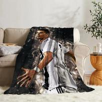 Cute Blanket CR7 Ronaldo Sofa Camp Nap Bedspread Soft Bicycle Blanket Fleece Home Textile Birthday Gift Blanket Bedroom Decor 75x90cm black