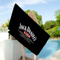 Klasikinis viskio logotipas J-Jack D-DanielS Anime Paplūdimio maudymosi rankšluostis Minkštas sugeriantis prausimosi skudurėlis Vaikams Vaikams Kelionėms Stovyklavimui Sporto salėms Cotton 30x30cm beige