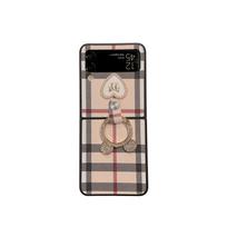 Taikoma Samsung Z Flip7 žiedinei blykstei deimantiniam mobiliojo telefono dėklui languotai kamelijai zflip6 sulankstomo ekrano apsauginiam dėklui samsung z flip4