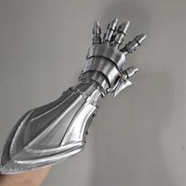 Viduramžių Riterio Gotikinė Rankų Šarvuotė 3D Spausdinimo Plastikas Techwear Punk Ilgos Pirštinės Vyras Moteris Cosplay Mechaninė Ranka Left Hand gray