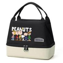 SNOOPY spalvotas termo pietų krepšys su ledo pakuote 24x14x20 cm black