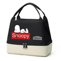 SNOOPY spalvotas termo pietų krepšys su ledo pakuote 24x14x20 cm black