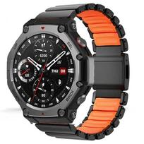 Luxury Titanium Rubber Strap For Huami Amazfit T-Rex 3 2 1 Magnetic Buckle correa Band For T-Rex 3Pro 48mm T-Rex pro Accessories For Amazfit T-Rex 3 gray