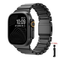 Strap for Apple Watch Ultra 3/2 49mm 46mm 45mm 44mm Stainless Steel Silicone Magnetic Band for Iwatch Series 11 10 9 8 7 6 SE3 5 For Series6SE54 44mm black