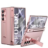 Skirta Samsung Galaxy Z Fold 8 Ultra /6 5 4 3 Danga PC Vyrių Apsauga Viso Kūno Smūgiams Atsparus Stovas Rašiklio Lizdas Dėklas Su Grūdintu Stiklu Opp Bag&For Samsung Galaxy Z Fold 8 Ultra rožinė