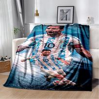 3D ožys Messi futbolo sporto žvaigždė flanelinis pledas minkštas šiltas pledas miegamajam svetainei lovai kelionėms stovyklavimui iškylai dovana Size: 75*100cm, Weight: 280 GSM gray