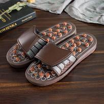 Tai Chi magnetinės terapijos masažiniai šlepetės su nefrito akmens akupunktūrinių taškų padukais, neslystantys naminiai batai Size 44/45 fits 43/44 gray
