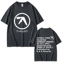 Aphex Twin Selected Ambient Works Marškinėliai Unisex Unisex Elektroninės Muzikos Oversized Trumpomis Rankovėmis Vintage Hip Hop Unisex Marškinėlis Y2k L black