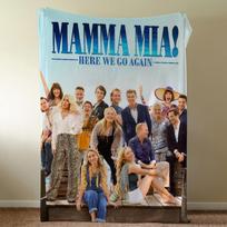 Mamma Mia Here We Go Again Blanket Throw Super Cosy Plush Living Room Sofa Couch Childish Birthday Gifts Size: 100*150cm, Weight: 320 GSM blue