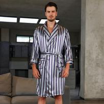 Naujas vyriškas vasarinis šilkinis chalatas pižama vyriška vasarinė plona ledo šilko pižama didelio dydžio chalatai laisvalaikio drabužiai European size xl white