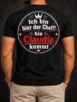 I Am The Boss Here Until Claudia Comes Crown Circle Stars Red Gerunisex Bold Graphic Mes Unisex All Unisex All TShirt L black