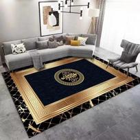 Prabangus auksinis juodas kilimas Modernus minimalistinis namų dekoras Neslystantis kilimėlis svetainei miegamajam Elegantiškas klasikinis dizainas Tobulas 40X60CM gray