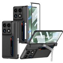 Motorola Moto Razr Sulankstomas Telefonas dėklas su Kortelės Lizdu, Stovu, PC Pilnas Dangtelis Apsauginis Korpusas Verslo Stilius Motorola moto Razr Fold gray