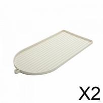 2 Pack Silicone Machine Pad Coffee Mat Drip Tray Counter Protector with Ribbed Channels And white