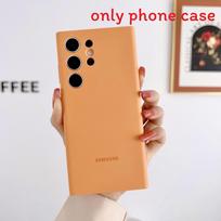 For Samsung S24 Ultra Silicone Full Cover Phone Case With Spray Coating For Protection And Style Orange  S24 Ultra
