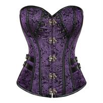 Moterų Violetiniai Vintažiniai Gotikiniai Viršutiniai Korsetai Steampunk Kūno Formuotojai Neriama Su Sagtimi Bustier Seksualūs Apatiniai Corselet L blue