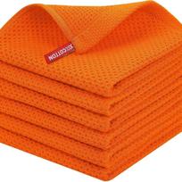 Labai sugeriančios, greitai džiūstančios vaflinės medvilninės virtuvinės servetėlės 12*12 inches oranžinė