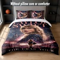Taylor Swift dizaino lovos patalynės komplektas 1 antklodės užvalkalas + 2 pagalvių užvalkalai Minkšti kvėpuojantys buitiniai patalynės komplektai 135cm*200cm gray