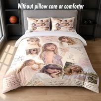 Taylor Swift dizaino lovos patalynės komplektas 1 antklodės užvalkalas + 2 pagalvių užvalkalai Minkšti kvėpuojantys buitiniai patalynės komplektai 140cm*200cm