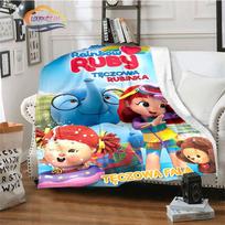 3Dcartoon series Rainbow Ruby Children's blanket Lulu and bear cute  Intelligence  adventure  Animation 130cm x 150cm