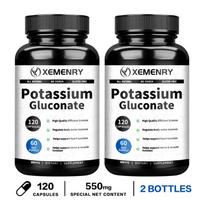 XEMENRY Potassium Gluconate 90mg Capsules 120pcs — Electrolyte Balance, Daily Nutrition, Muscle Wellness 120*2