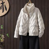 Womens Lightweight Down Jacket With Stand Collar 90% White Duck Slim Fit Warm Coat Winter Large pilkšvai balta