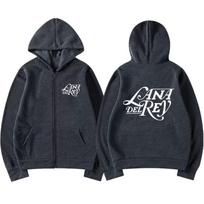 Lana Del Rey Grafinis Logotipas Užtrauktuku Gobtuvėlis Vyrams Moterims Vintažinis Per dydį Užtraukiamas Džemperis Mados Vilnos Gobtuvėliai Striukės Streetwear XL black