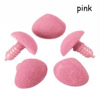 10pcs/bag Hot DIY Tool Craft Plastic Triangle Nose Bear Buttons Velvet Dolls Accessories pink 12*14mm
