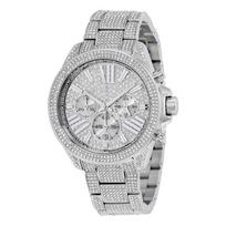 MICHAEL KORS Wren Women's Quartz Watch silverpave crystals Dial pave crystalsstainless steelbracelet Strap 41.5mm MK6317 sidabras