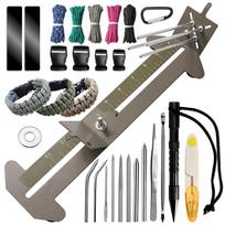 Paracord Bracelet Kit with Marlin Spike Tool Kit, Survival Bracelet Making Jig, Adjustable Length Jig Bracelet Maker for DIY chaki