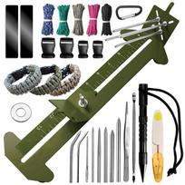Paracord Bracelet Kit with Marlin Spike Tool Kit, Survival Bracelet Making Jig, Adjustable Length Jig Bracelet Maker for DIY armijos žalia spalva