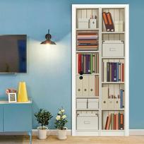 Medinės knygų lentynos durų lipdukai Spiraliniai laiptai Biblioteka Retro Literatūra Menas Knygynas Dekoras Renovacija PVC tapetų lipdukas 40x120cm