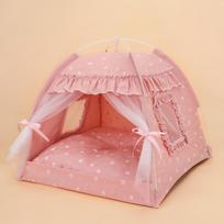 Naminio šuns katės kačiuko lizdas Žaidimų palapinė Tipi House Teepee lova šuniuko pagalvėlė miegui S rožinė