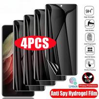 4vnt Anti-Spy hidrogelinė plėvelė, skirta Samsung S23 S21 S22 S24 Ultra S8 S9 S10 Plus S20 FE Galaxy Note 20Ultra Privacy ekrano apsauga S9 Plus(S8 Plus) gryna
