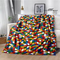 3D R-Rubiko kubo rašto flanelinis šiltas minkštas jaukus pledas namams kelionėms lovos užtiesalas gimtadienio dovana 75cm x 90cm
