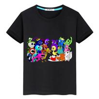 Vaivorykštės draugai grafinis spaudinys marškinėliai 100% medvilnė berniukams anime marškinėliai kawaii viršūnės y2k vienas gabalas pride marškinėliai vaikiški drabužiai mergaitėms 2024 120 juoda