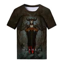 Naujas Žaidimas Diablo 4 3D Spausdinti Marškinėliai Vyrams Moterims Laisvalaikio Mados Gatvės Stiliaus Ypač Dideli Trumpomis Rankovėmis Marškinėliai Vaikams T-shirt Viršutiniai Drabužiai 4XL black