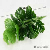 18 Fork Monstera Dirbtiniai augalai Plastikiniai atogrąžų palmių lapai Namų sodo dekoravimo priedai Fotografija Dekoratyviniai žalia