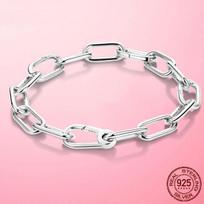 Originali aukso spalvos Me apyranke 925 Sterling Silver Me Lobster Užsegimo grandinės jungtis Moteriška Apyrankė Moterims Papuošalai Dovana Pulseira 20cm white