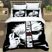 3D Anime Jujutsu Kaisen Satoru Gojo Kalėdinė Dovana Karališkas Twin Dvigubas Vaikų Patalynės Komplektas Mikropluošto arba Poliesterio Antklodės Užvalkalų Rinkinys 70x133cm 2pcs