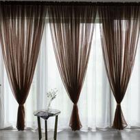 Prabangūs įlankos lango šydai Sertifikuotos voilo užuolaidos su 3D korio pynimu | 70% šviesos pralaidumas su visišku privatumu W100xL200CM 1pcs gray