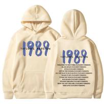 Taylor Crewc Swift 1989 vyriškas ir moteriškas su gobtuvu, margintas vilnos, madingas, prabangus, laisvalaikio, gatvės sporto hoodie XL beige