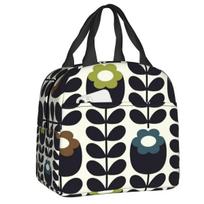 Orla Kiely Bubble Flowers Izoliuotas pietų krepšys moterims, nepraleidžiantis skysčių, skandinaviško stiliaus, terminis šaldymo krepšys, pietų krepšys, paplūdimiui, kempingui, kelionėms 22x20x13CM levanda